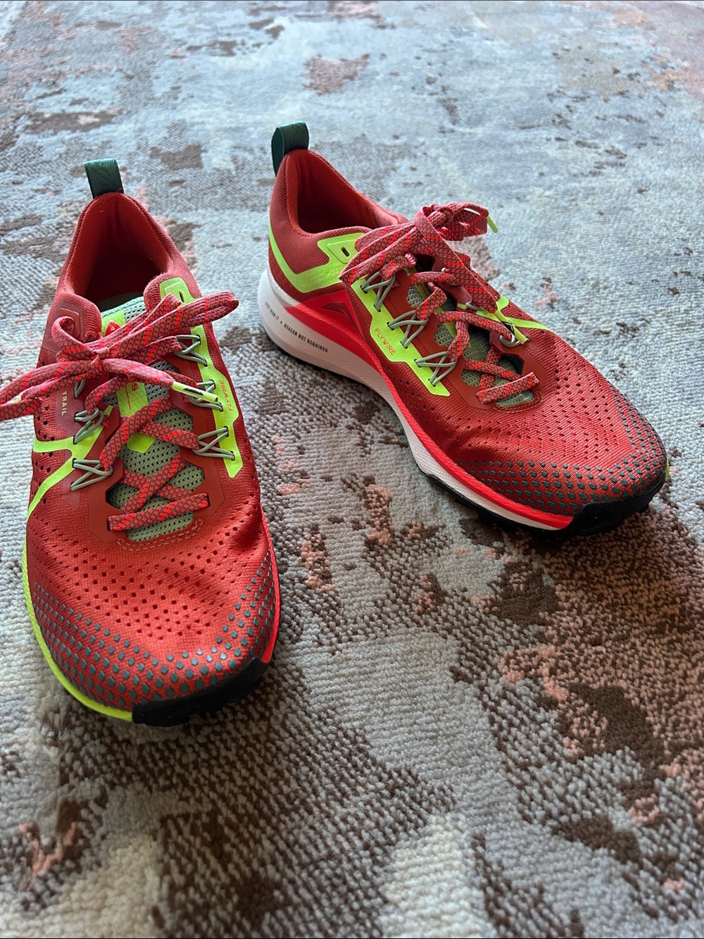 Nike Orange and Neon Green Women's Athletic Shoes